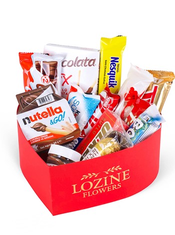 Kırmızı Kalp Kutuda Çikolata Kutusu