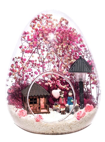 Teraryum Işıklı Pembe Aşk Bahçesi